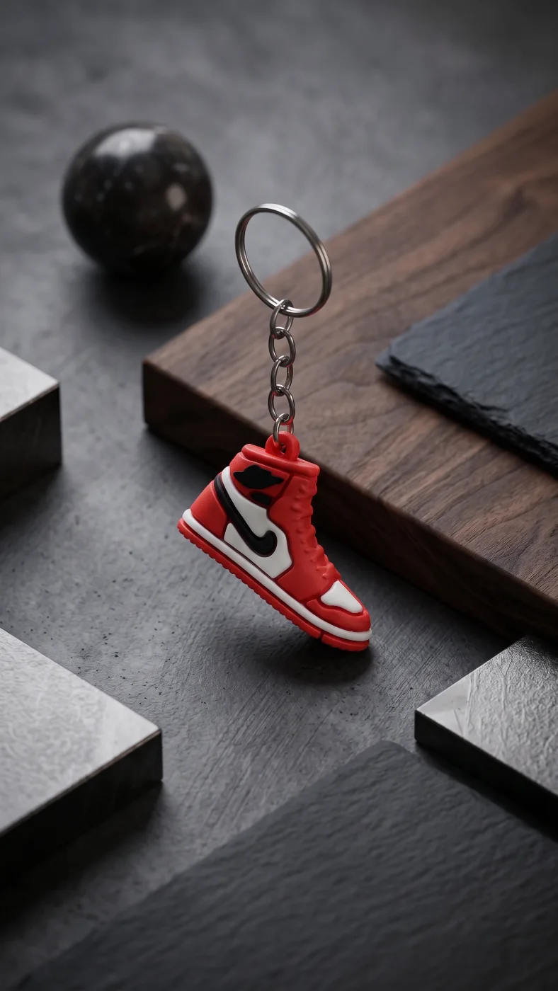 Nike Air Jordan 1 Sneaker Keychain Red White Black Miniature Shoe Keyring