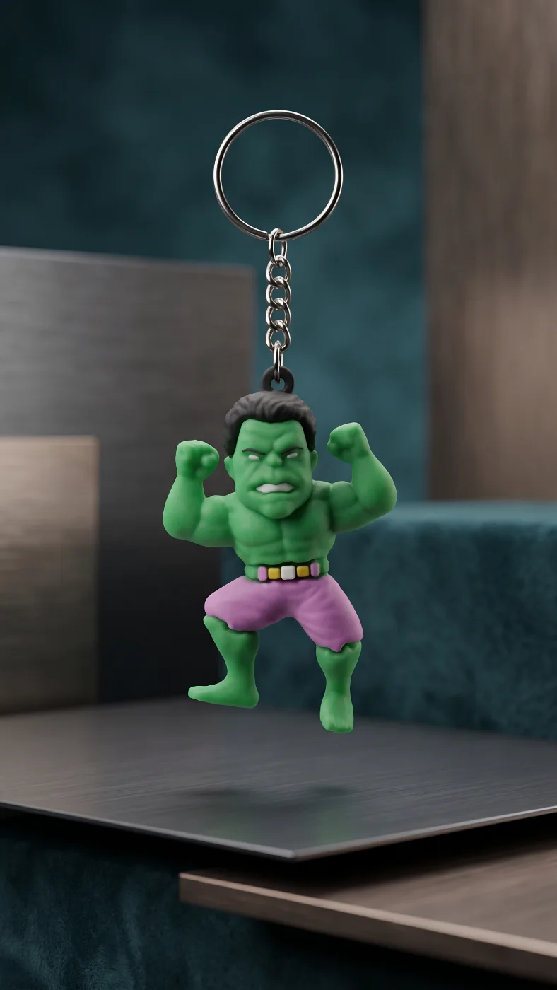 Hulk Action Figure Keychain for Bags, Bikes, Cars, and Gifting