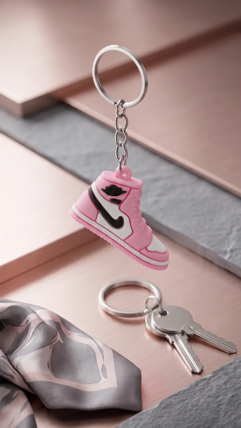 Pink Sneaker Keychain | Air Jordan 1 Style Shoe Keyring