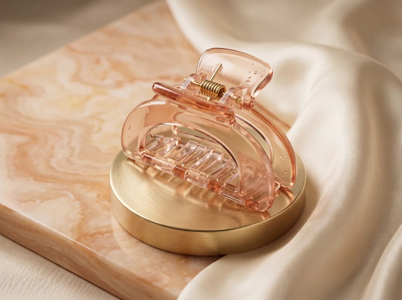 Translucent Peach Hair Claw Clip for Women