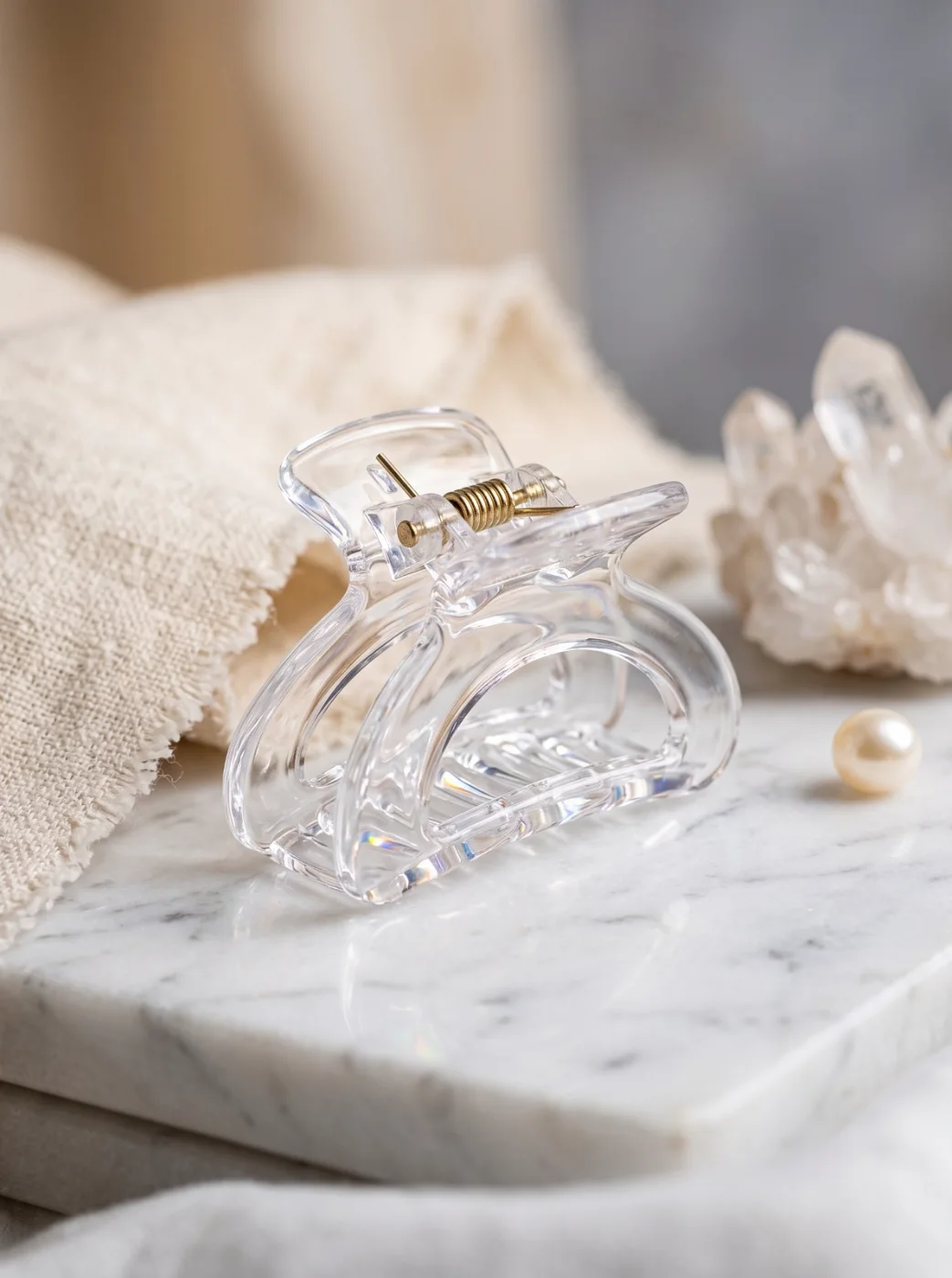Clear Plastic Hair Claw Clip for Women & Girls - Transparent Hair Accessory