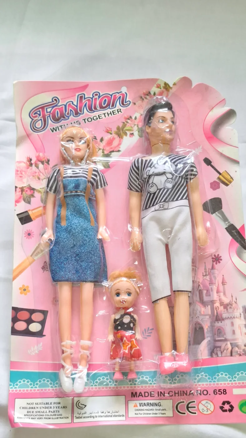 Fashion Doll Set for Kids - Couple Dolls with Baby Doll
