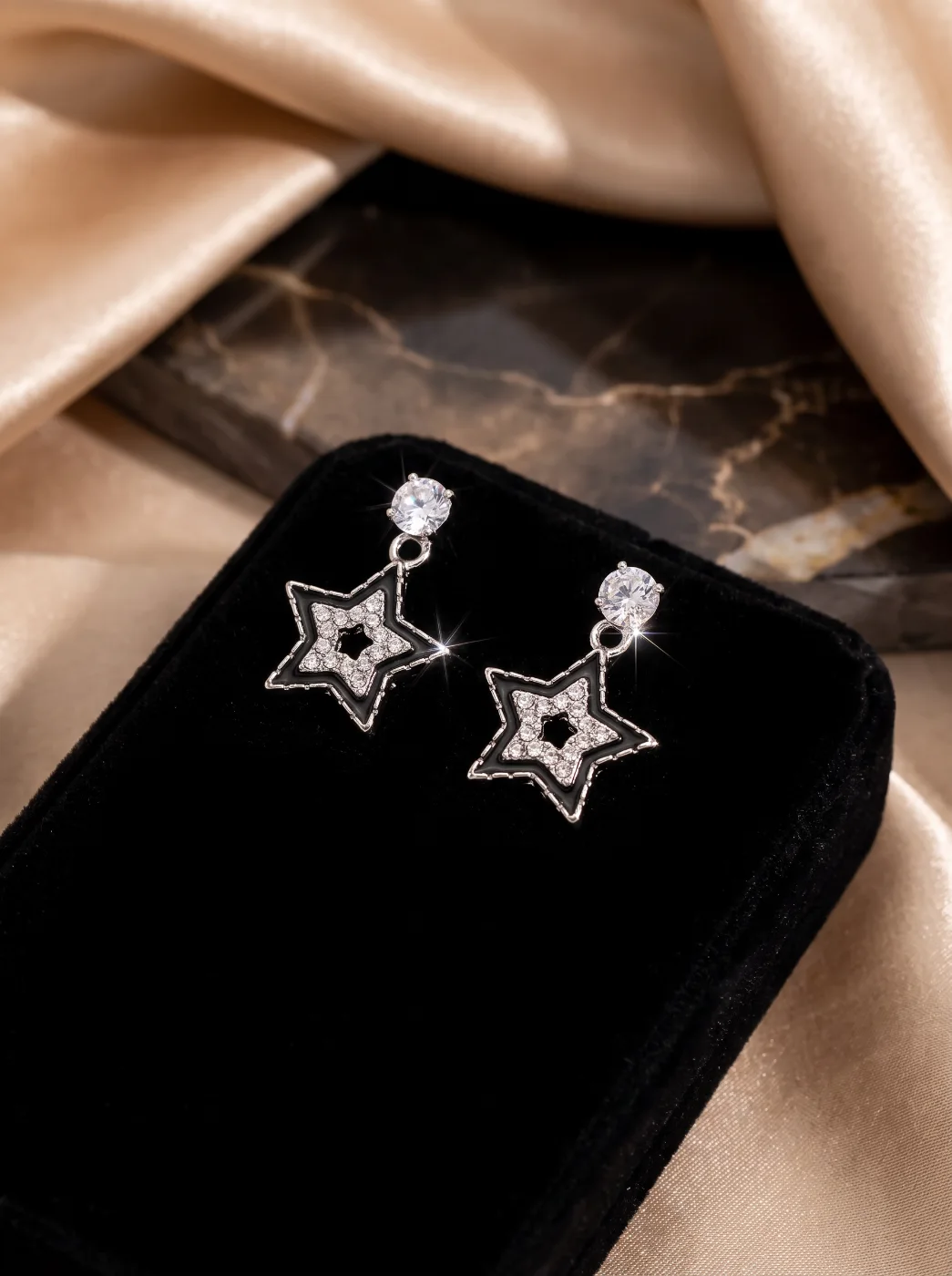 Stylish Star Drop Earrings with Rhinestones for Women