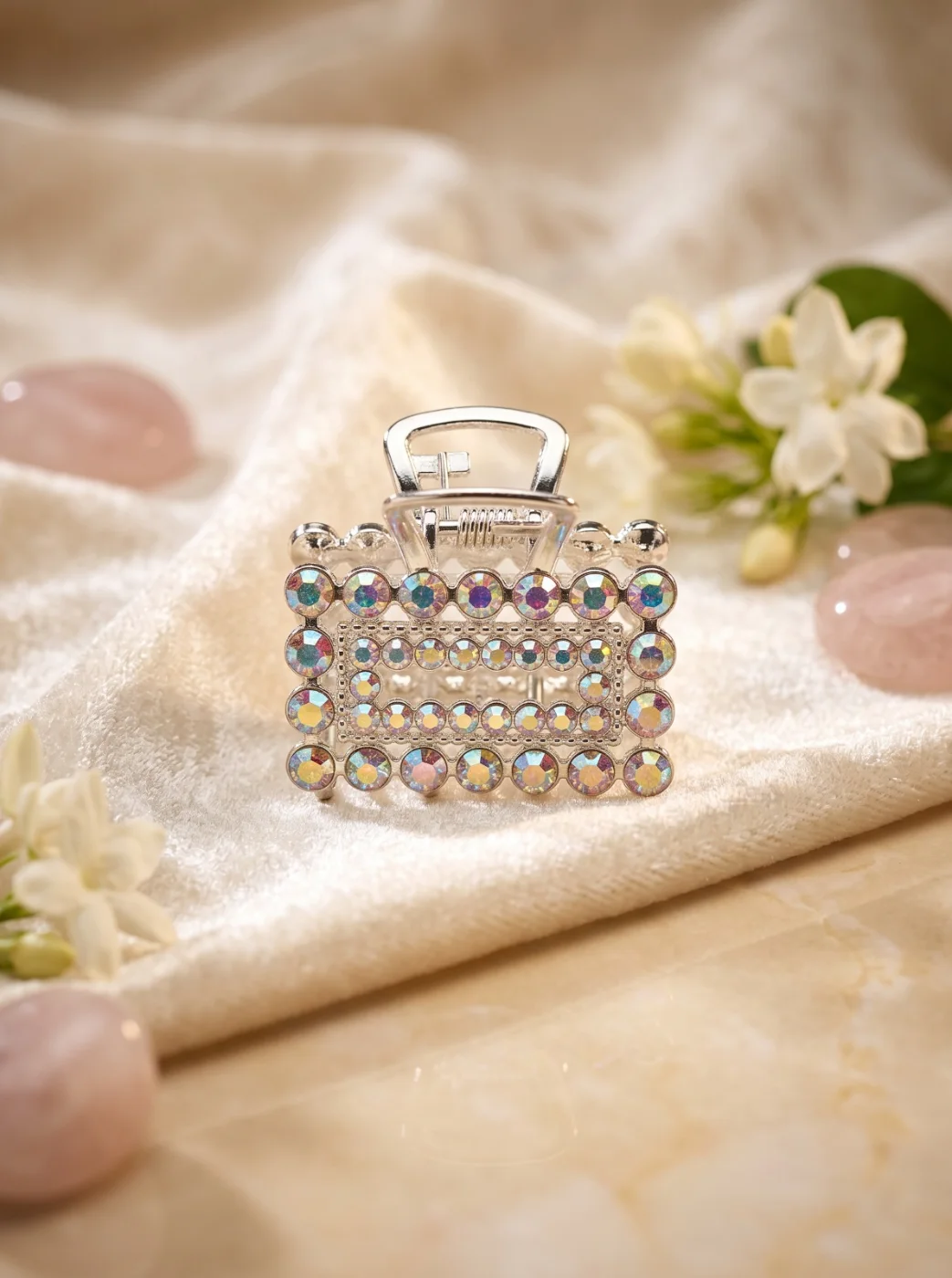 Sparkling Iridescent Rhinestone Hair Claw Clip for Women & Girls