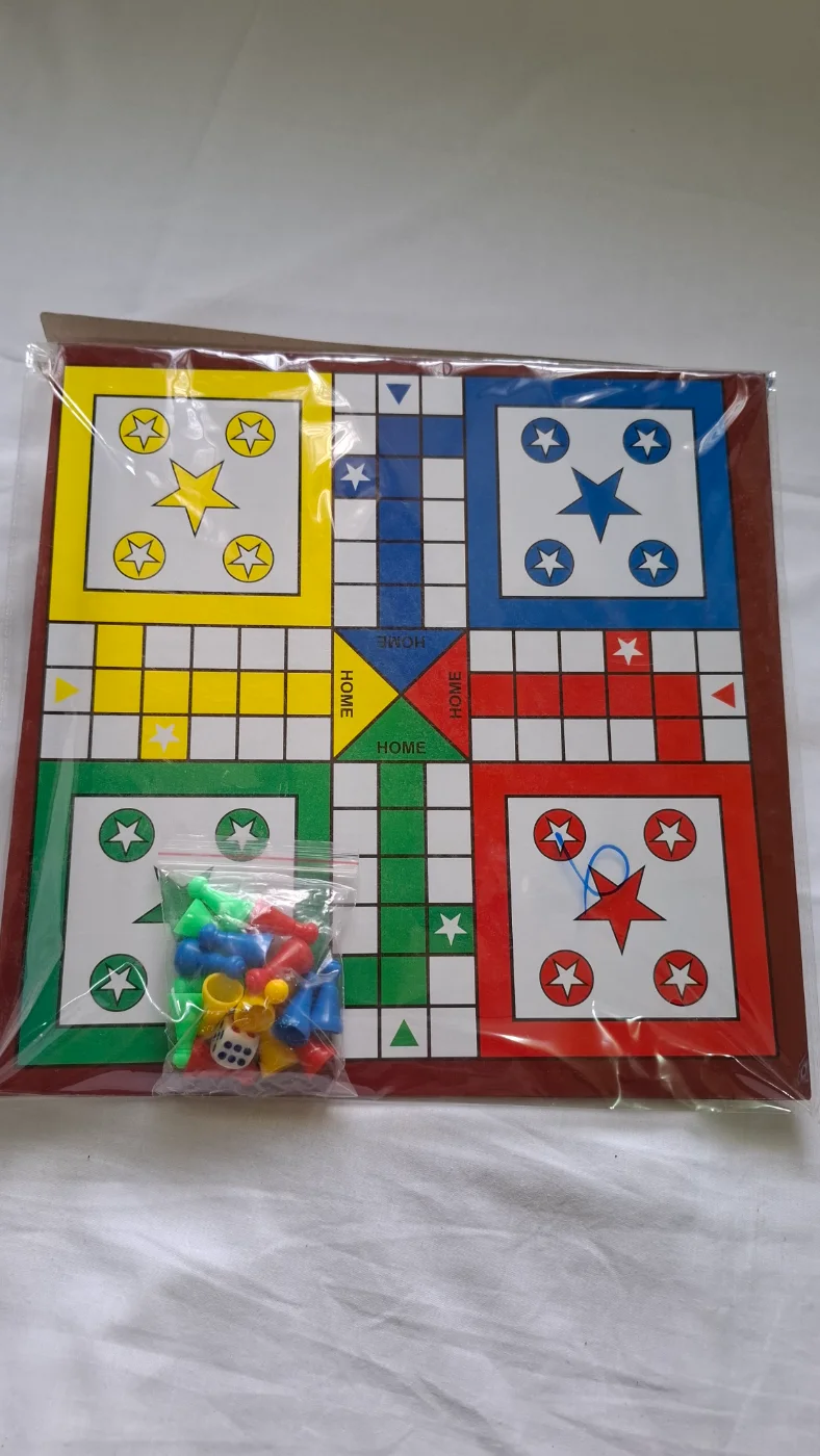 Classic Ludo Board Game with Pawns and Dice for Kids & Family