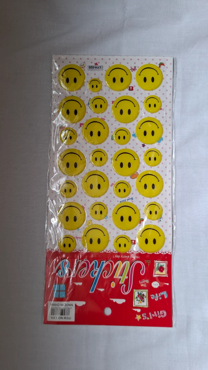 Smiley Face Bubble Stickers Sheet for Kids Decoration & Craft