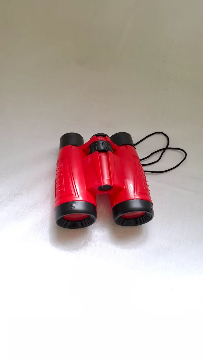 Red Toy Binoculars for Kids with Neck Strap - Outdoor Play & Exploration