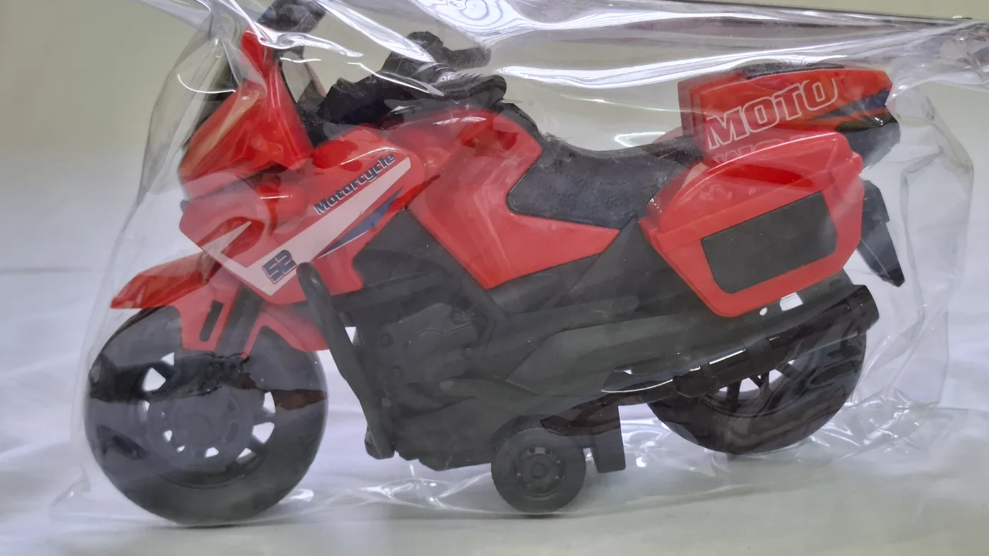 Red and Black Plastic Toy Motorcycle for Kids