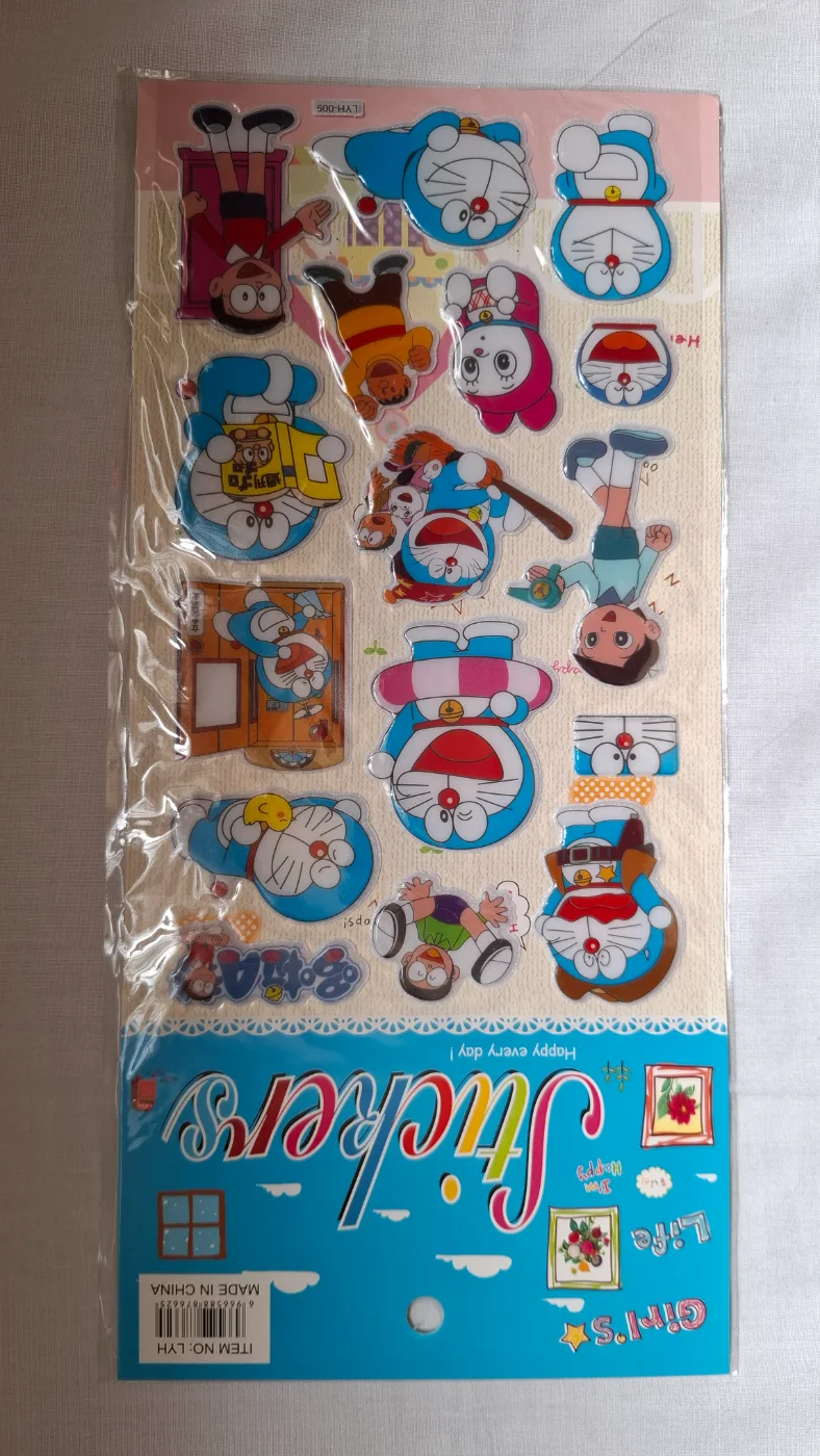 Doraemon & Friends Cartoon Puffy Stickers Sheet for Kids
