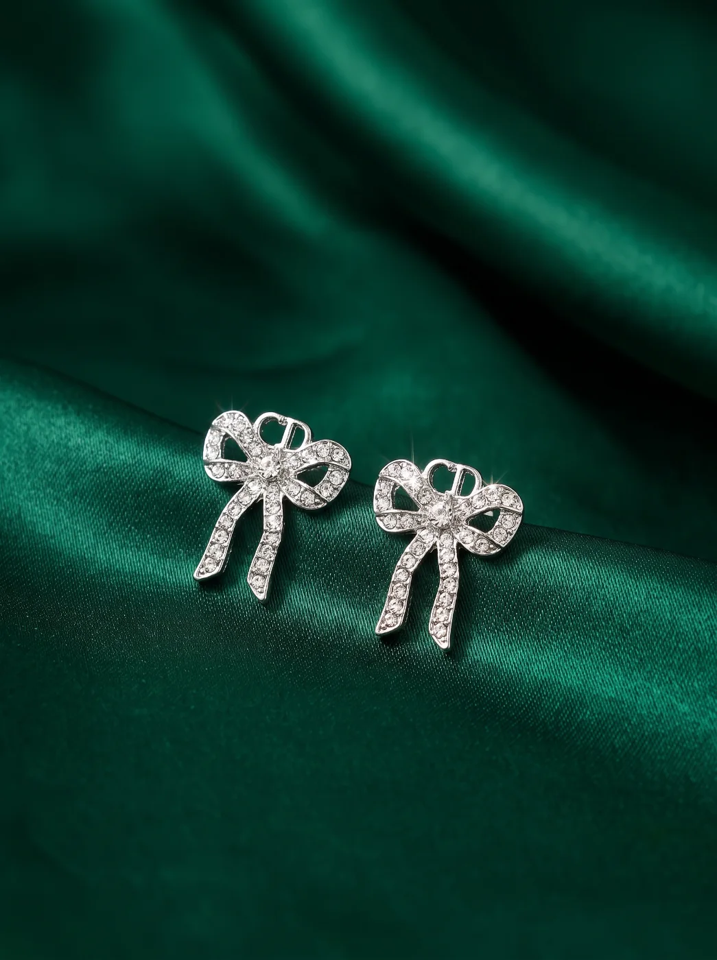 Sparkling Bow Stud Earrings for Women