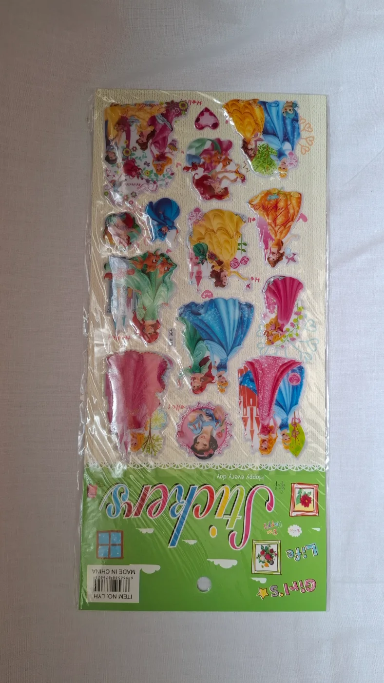 Disney Princess Puffy Stickers Sheet for Kids