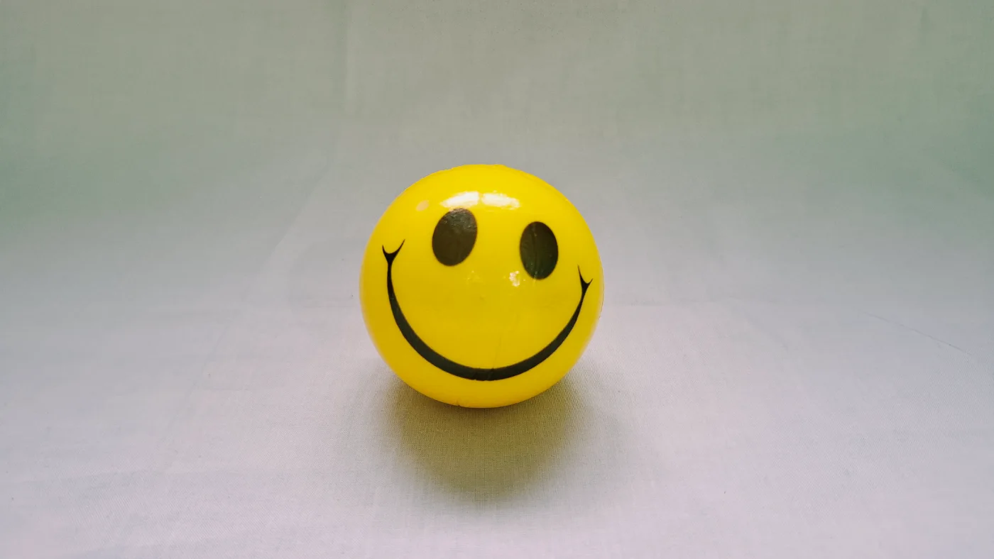 Yellow Smiley Face Stress Relief Squeeze Ball Toy