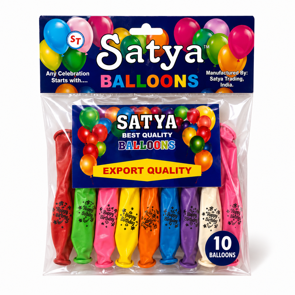 Best Quality Export Quality Multicolored Cartoon Printed Latex Balloons Pack of 1