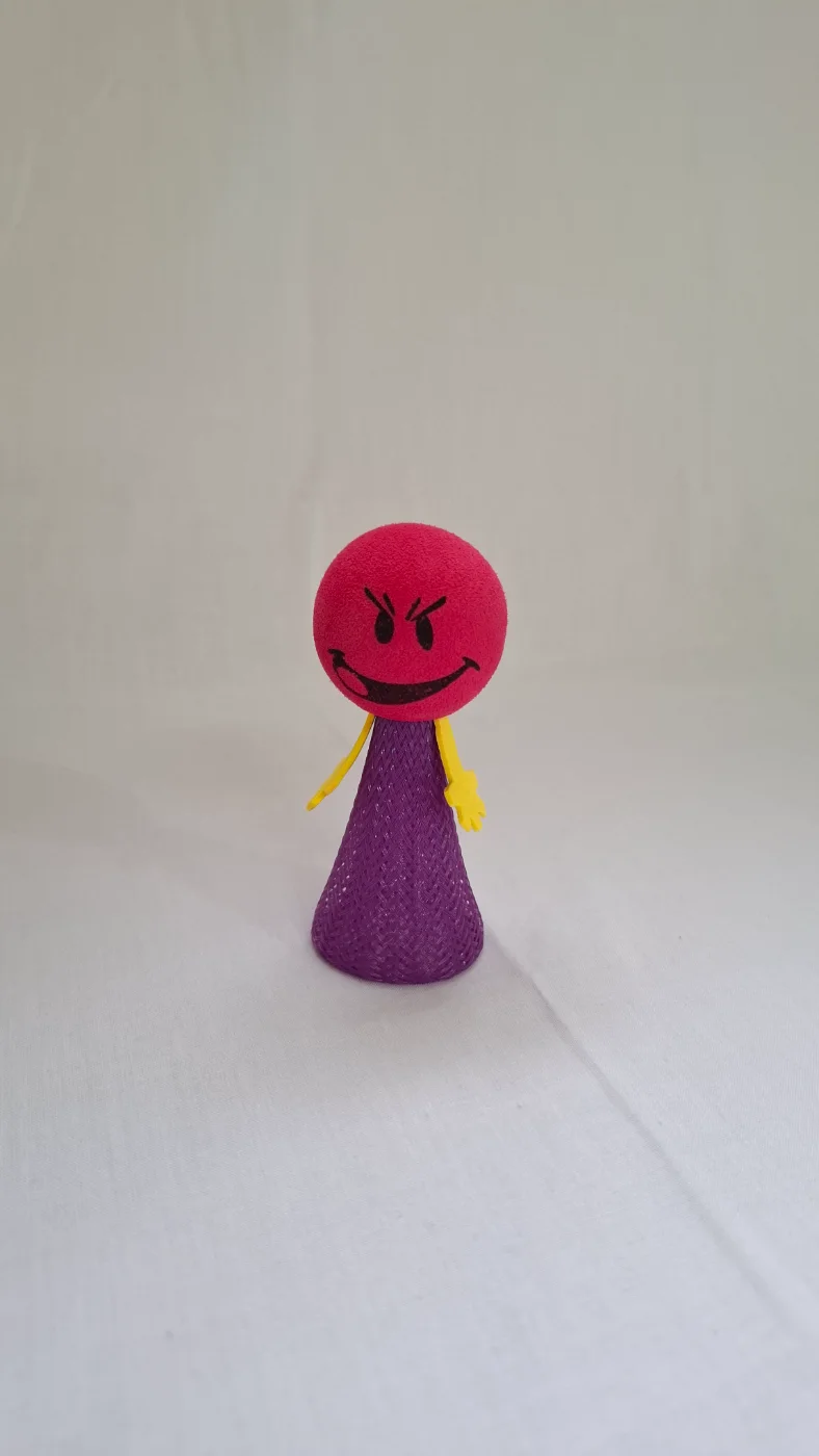 Red Angry Face Purple Body Decorative Toy Showpiece