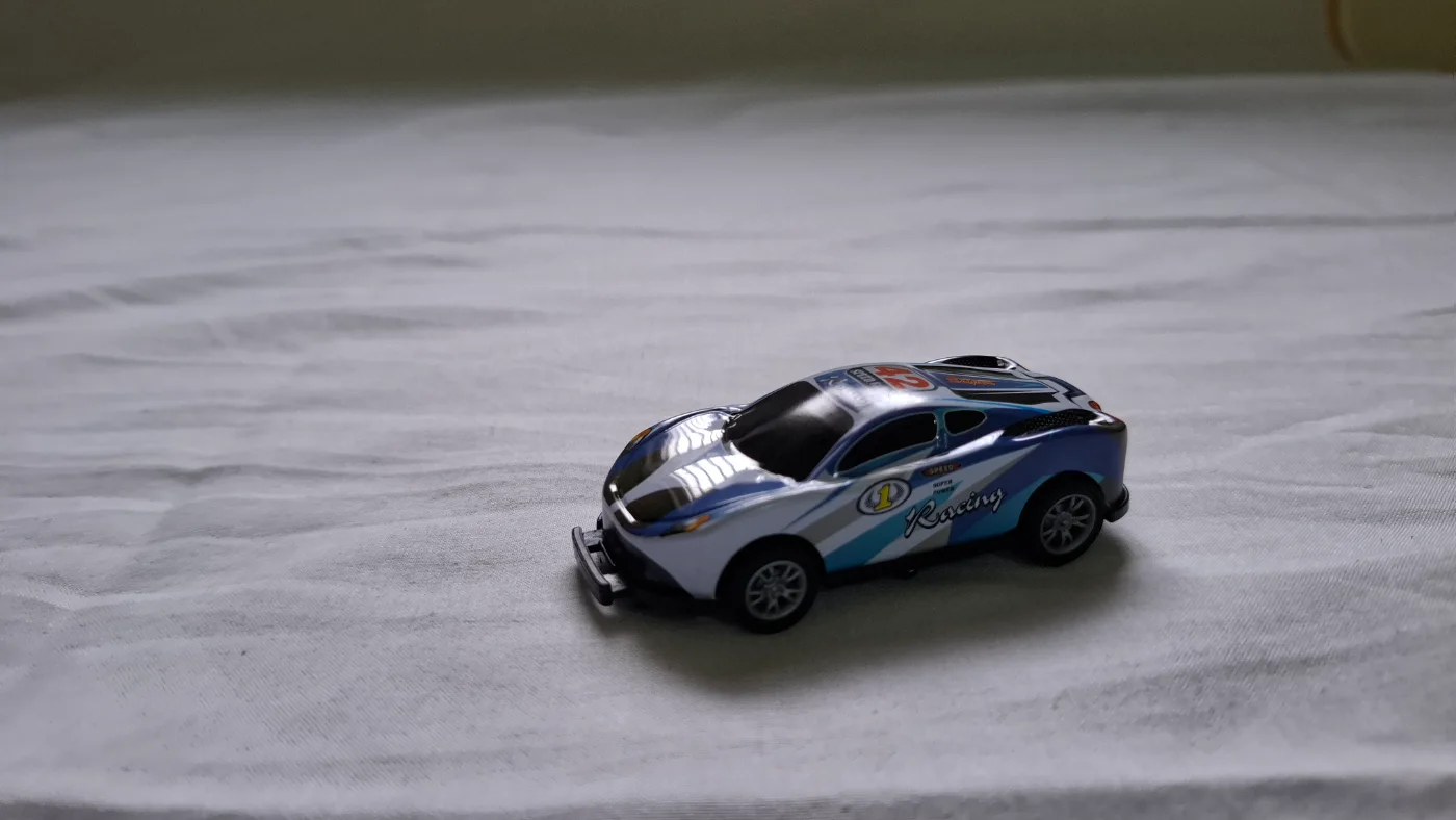Racing Sports Car Toy for Kids - White & Blue Miniature Model