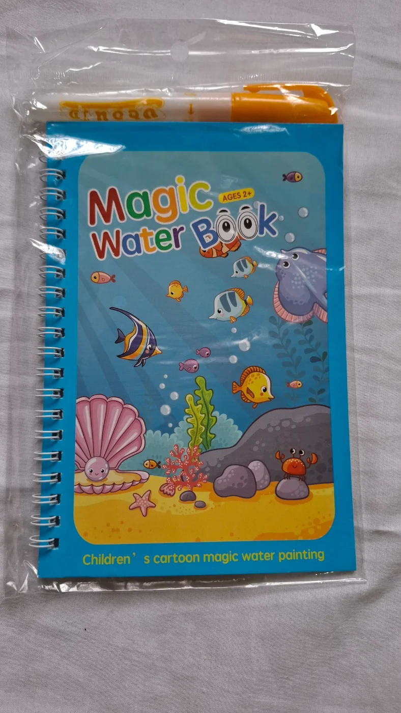 Arnoo Magic Water Book with Pen for Kids - Reusable Cartoon Water Painting Activity Book, Ages 2+