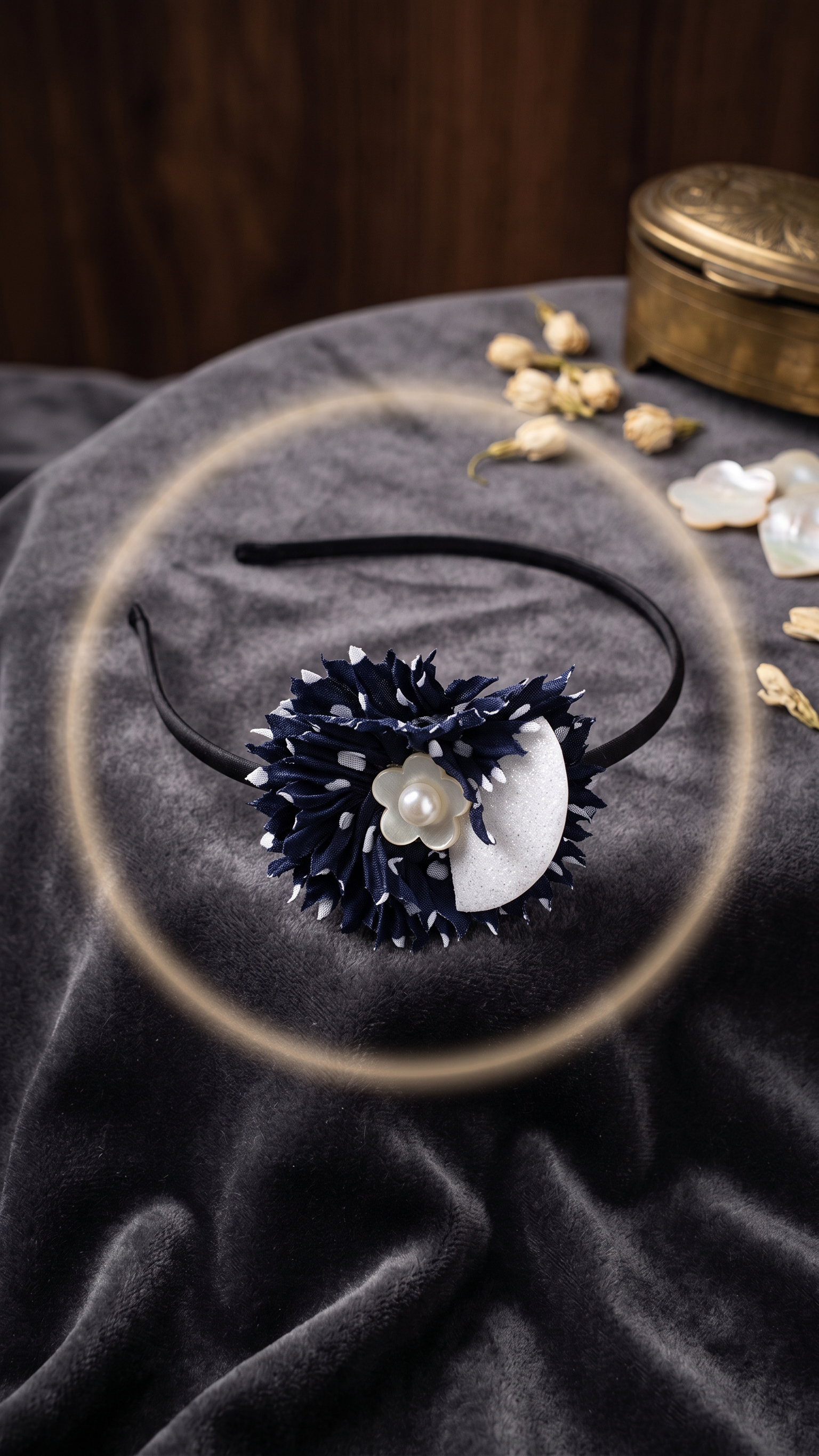 Women's Decorative Floral Headband with Pearl Embellishment