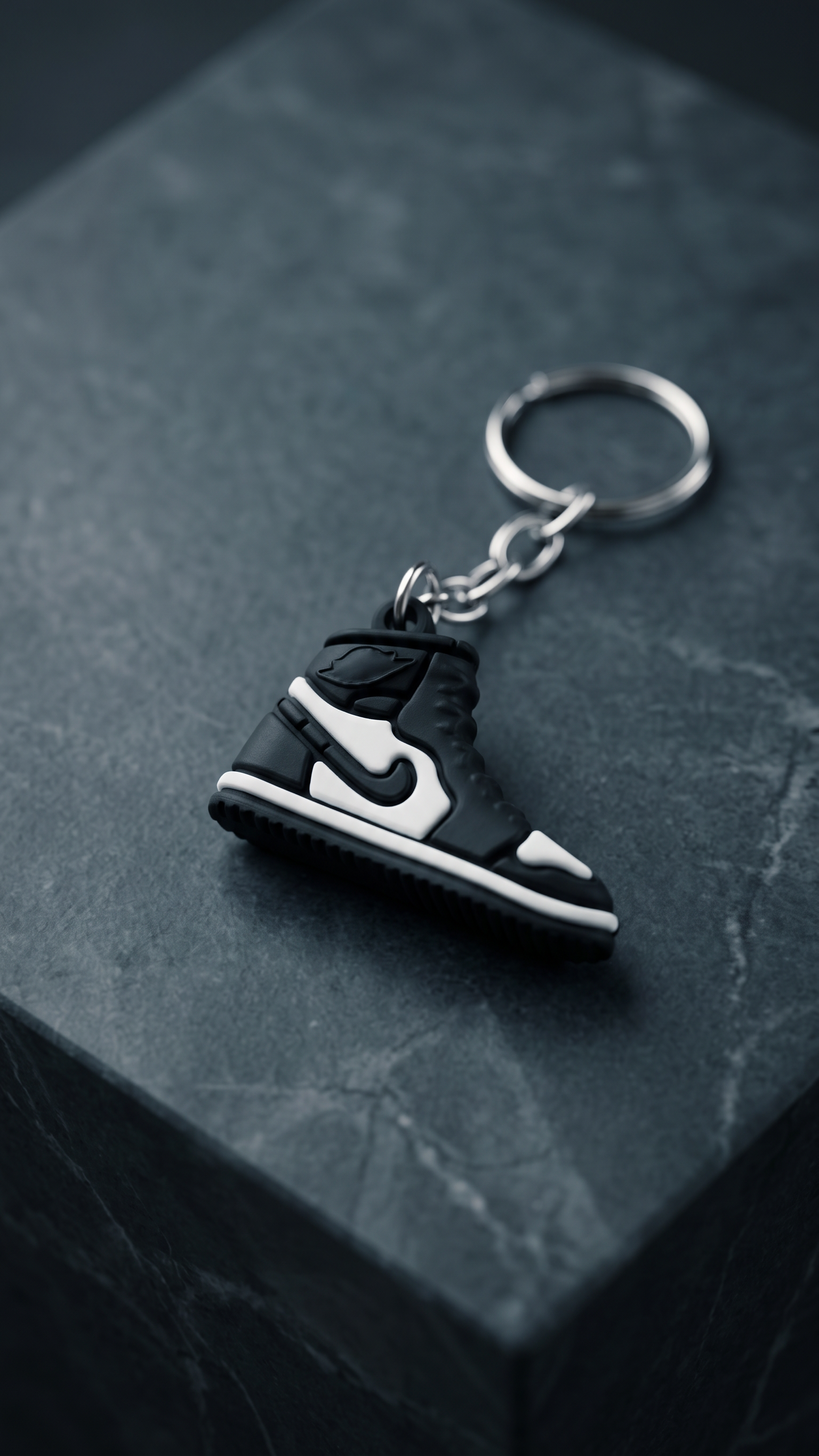 Black and White Sneaker Shoe Keychain for Bags and Keys
