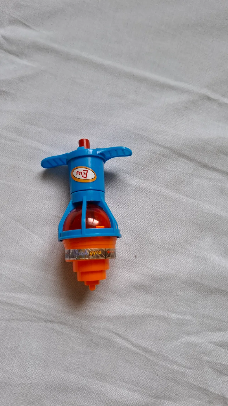 GYRO Blue Orange Plastic Spinning Top Toy for Kids