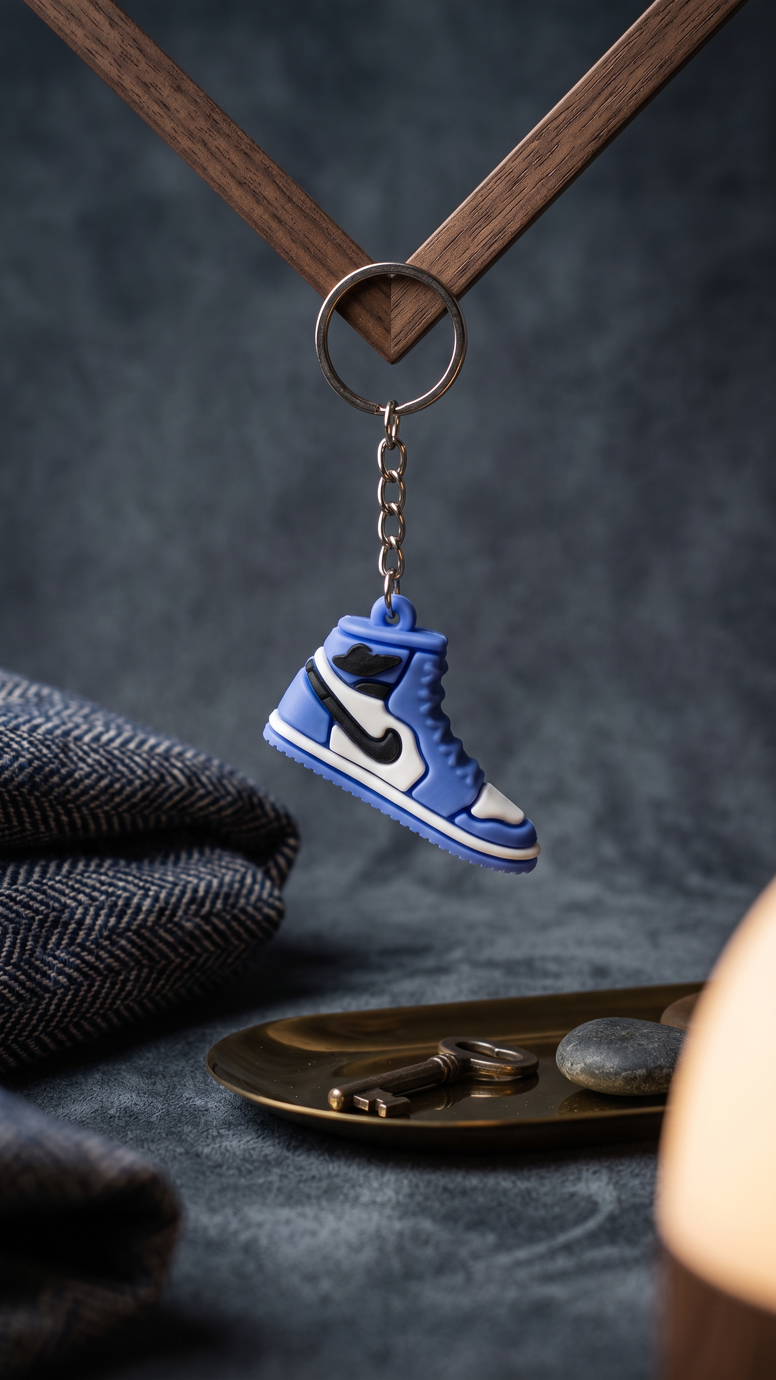Blue Sneaker Shoe Keychain Stylish Sports Shoe Keyring