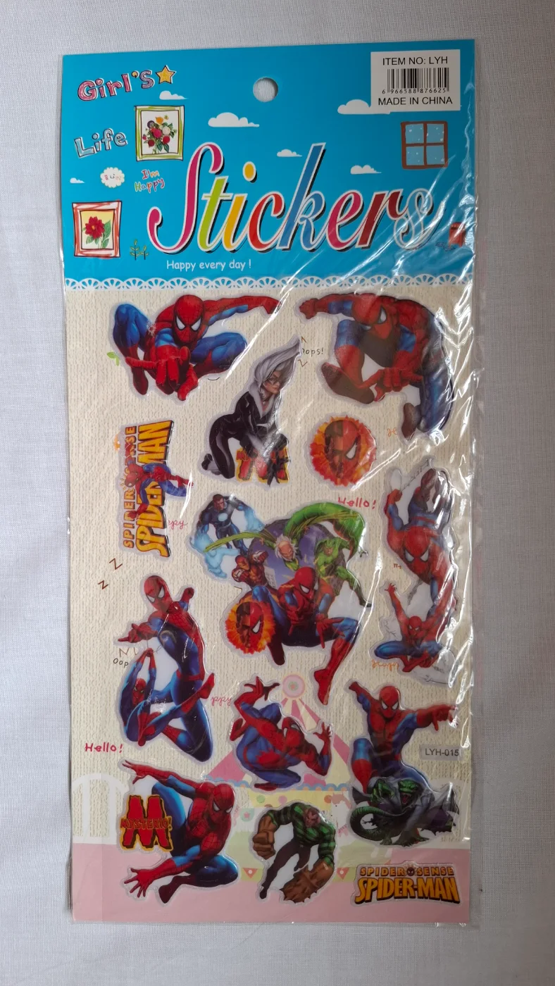 Spider-Man & Villains Character Stickers Sheet for Kids