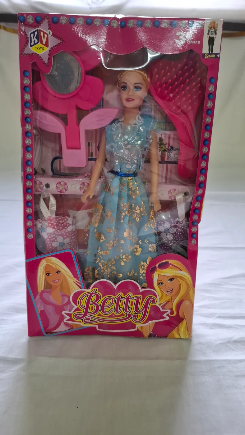 KV TOYS Betty Fashion Doll Set with Blue Gown & Accessories for Girls