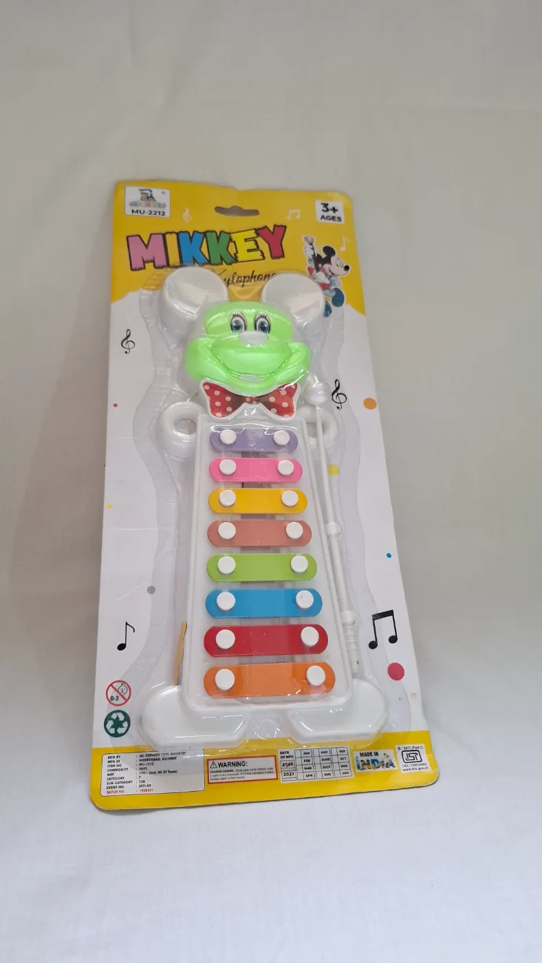 Mikkey Multi-Color Frog Head Xylophone Musical Toy for Kids 3+ Ages