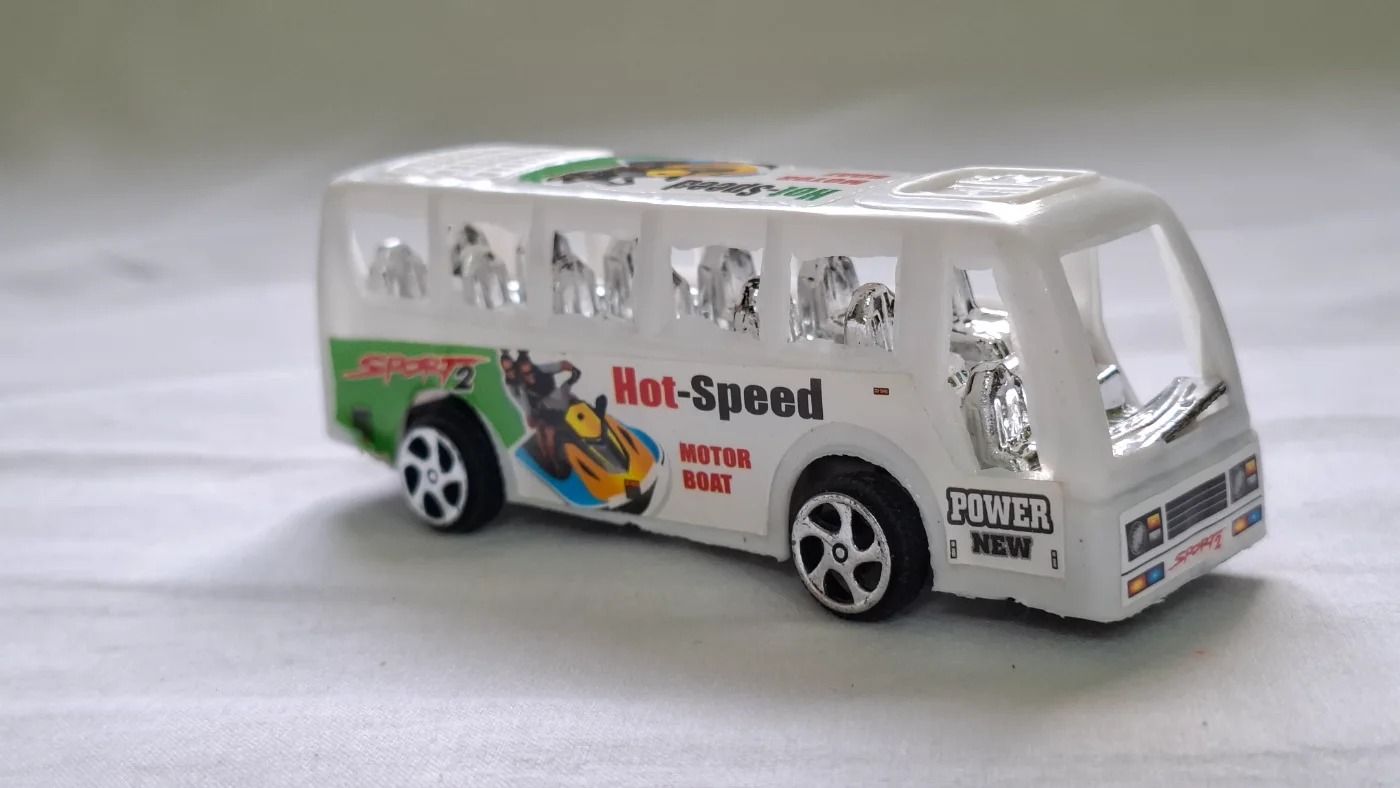 White Hot-Speed Toy Bus for Kids - Miniature Play Vehicle