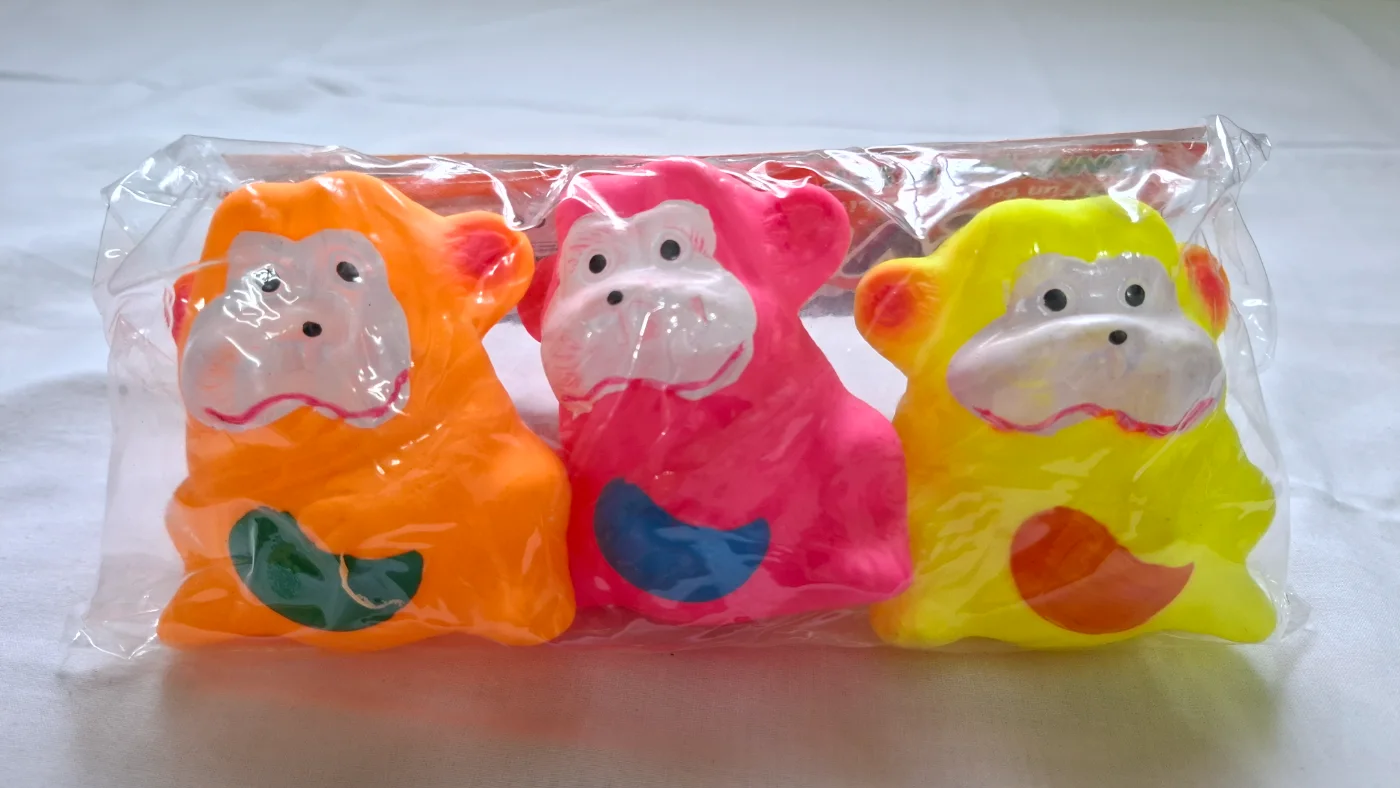 Colorful Monkey Squeeze Bath Toys for Kids (Pack of 3)