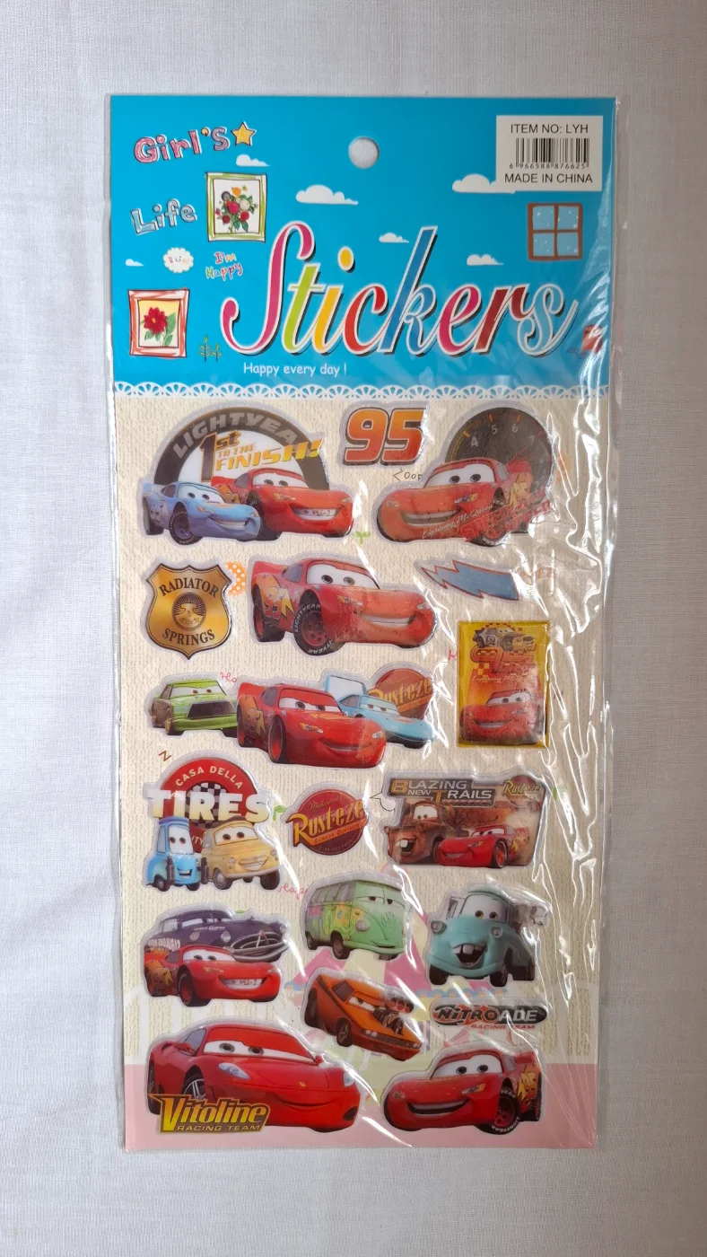 Disney Cars Puffy 3D Stickers Sheet for Kids